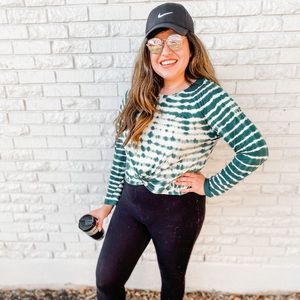 PINK Tie Dye Girlfriend Twist Long Sleeve Tee